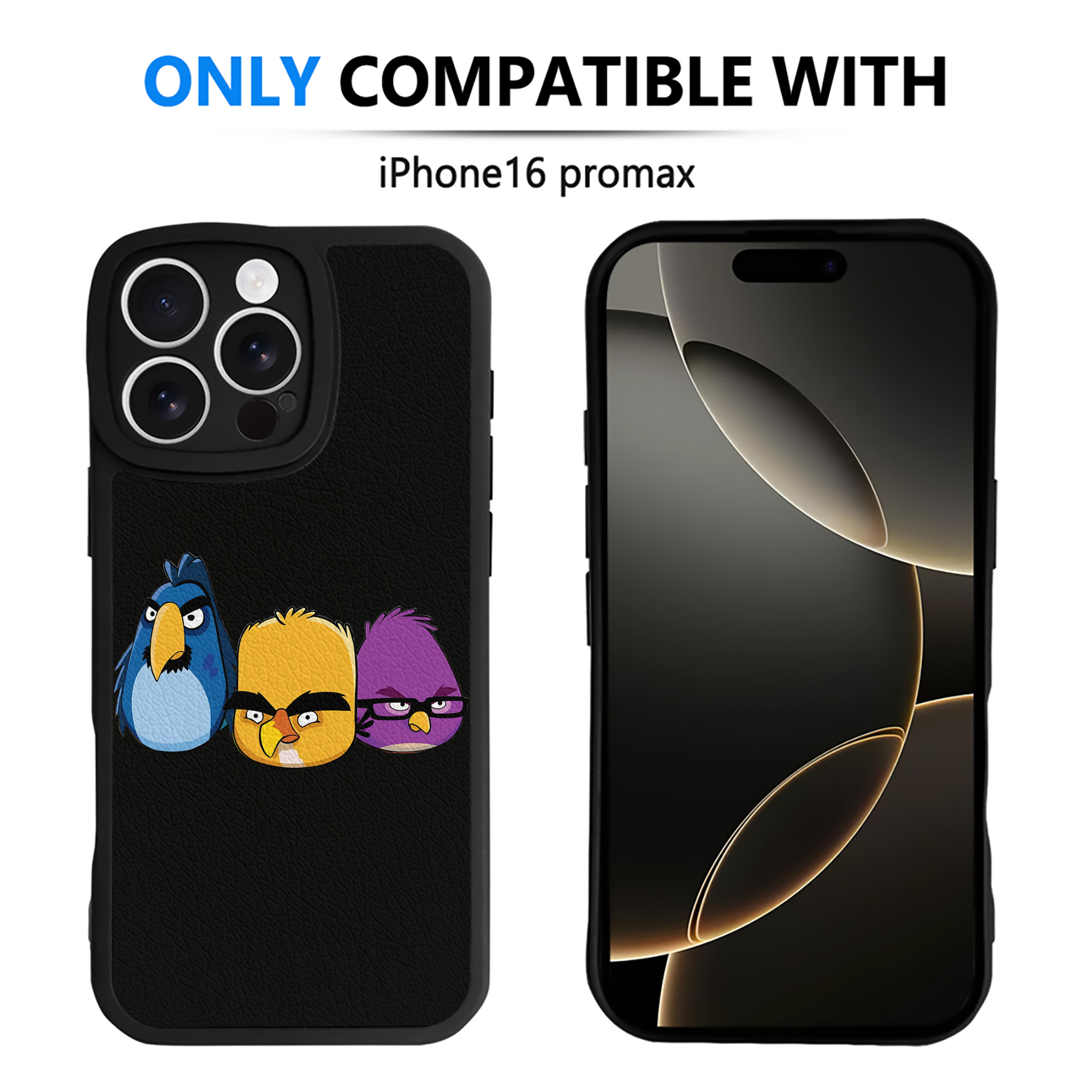 （画像用） Angry Birds アングリーバード 【iPhone 16シリーズ対応】シリコンスマホケース（レザー調） 材質：シリコン
